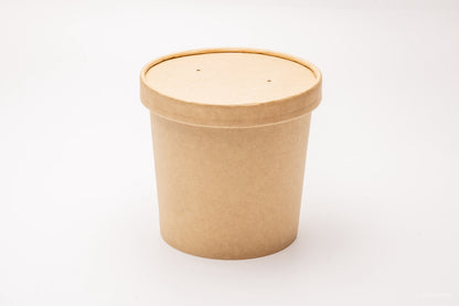 Kraft Paper Food Cup with Vented Lid 250ml/8.4oz [Pack of 250]