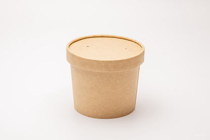 Kraft Paper Food Cup with Vented Lid 250ml/8.4oz [Pack of 250]