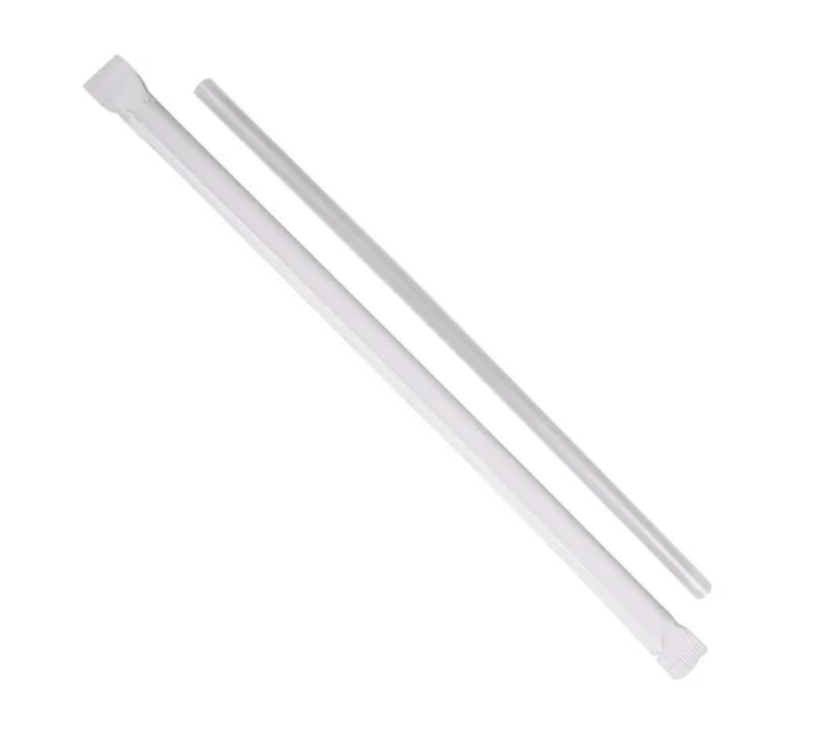 Karat 10.25'' Jumbo Straws Paper Wrapped, Clear [2,000/Case]