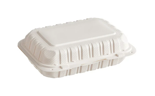 EP206 9x6x3 Microwaveable Mineral-Filled Plastic Hinged Clamshell, White [150 Pack]