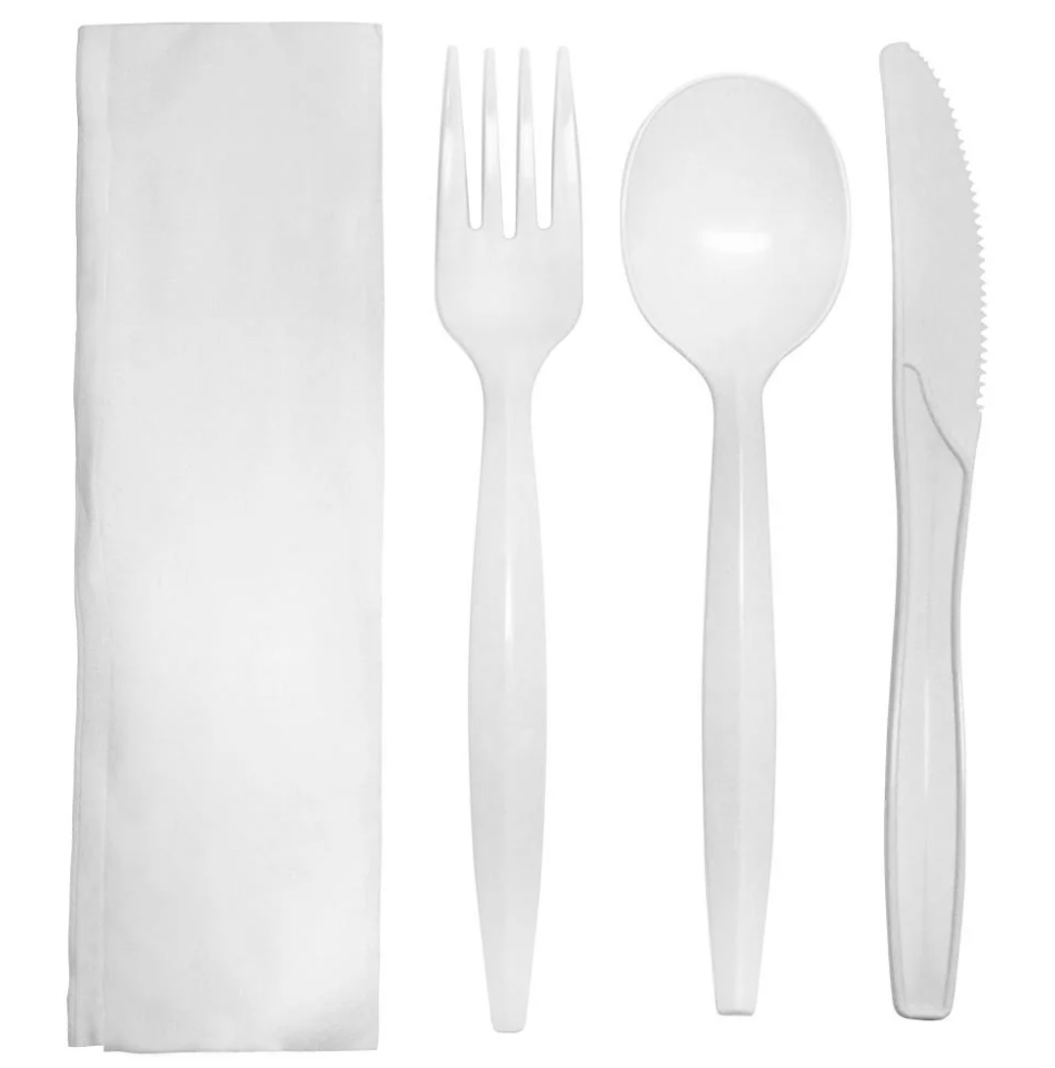 Karat Medium Weight 6 Pcs Cutlery Kits, White [250/kits]