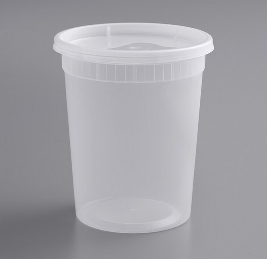 IN 32 oz Injection Deli Container & Lids Microwable 240/case