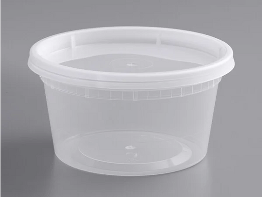 12 oz US Made Microwavable Deli Containers with Lids [240/Case]