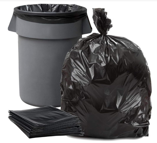 Kaan 58 Gallon Garbage Bag, Black 1.5 ML [100 Pack]