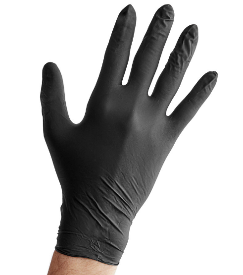 Primesource Disposable Nitrile Gloves Powder Free Black ( Large)