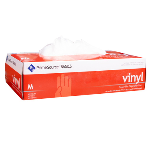 Prime Vinyl Powder Free Gloves, M (10/100)