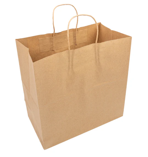 HR Premium Kraft Paper Shopping Bag 12" x 7" x 12" with Twisted Handle (250/case)