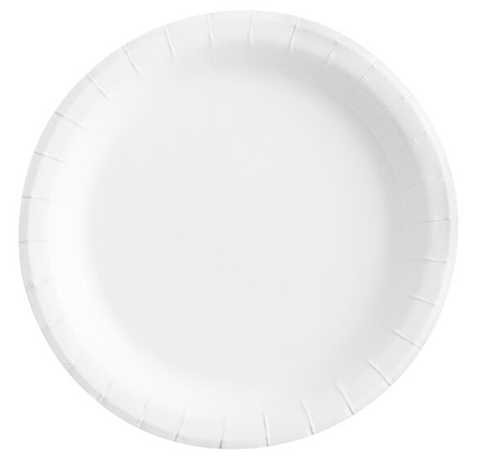 Paper Plate Smooth Wall Heavy-Duty 8 1/2" Coated, White [500 Pack]