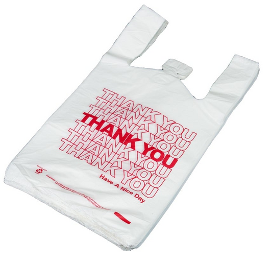 1/6 White t-shirt Thank you bag