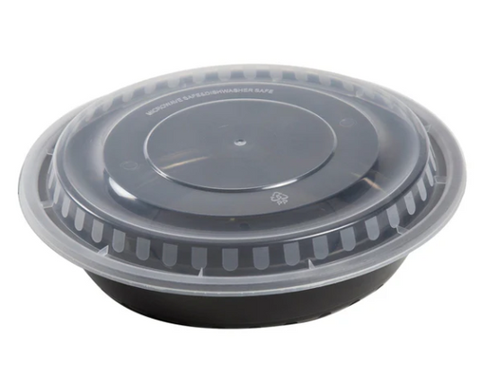 IN 48 oz Microwaveable Round Containers with Lids (150/Case)