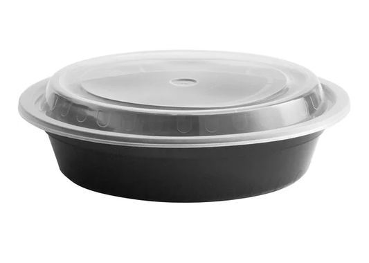 WZ 24 oz Round Microwavable Containers with Lids [150/Case]